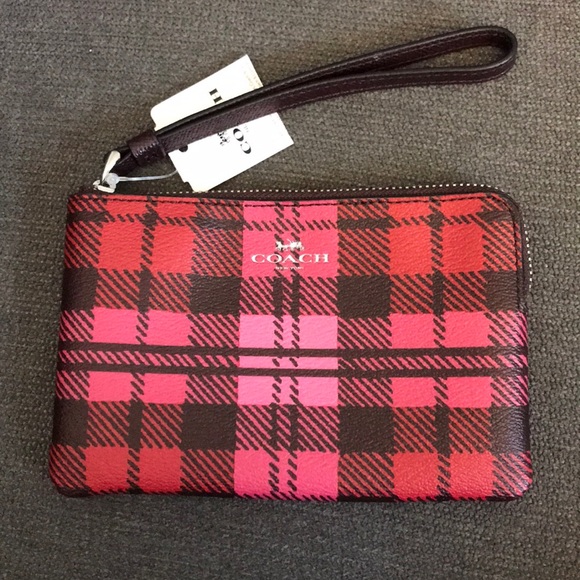 Coach Handbags - NEW Coach Plaid wristlet